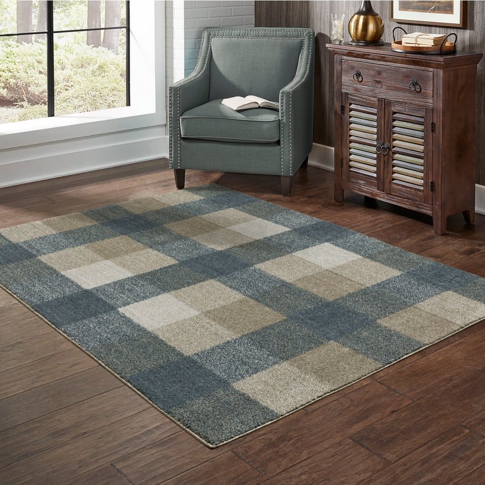 Oriental Weavers Alton 5093X Teal Farmhouse Geometric Polyester Indoor Area Rug (SAK63910)