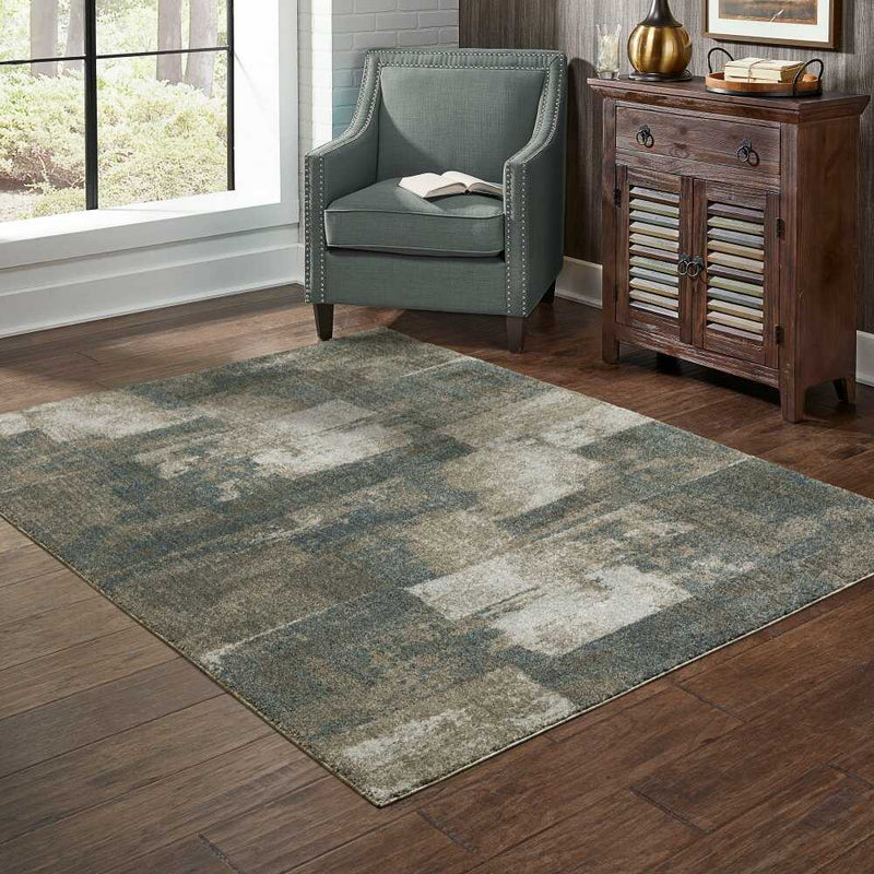 ORIENTAL WEAVERS Alton 532B9 Teal Modern Global Polyester Indoor Area Rug (SAK65813)