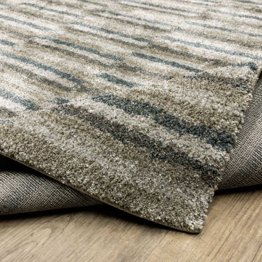 Oriental Weavers Alton 5502D Teal Industrial Geometric Polyester Indoor Area Rug (SAK56301)