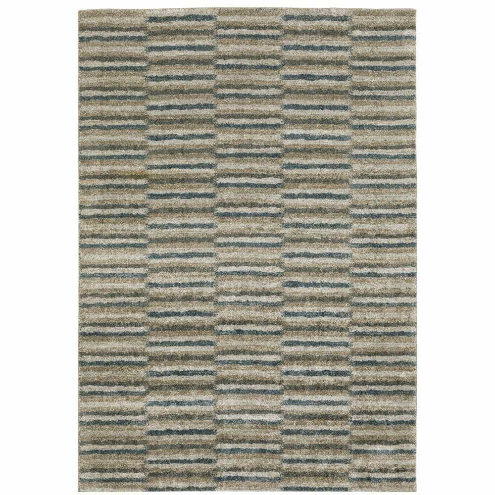 Oriental Weavers Alton 5502D Teal Industrial Geometric Polyester Indoor Area Rug (SAK56301)
