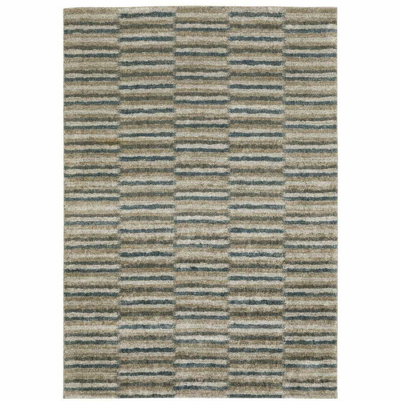 ORIENTAL WEAVERS Alton 5502D Teal Industrial Geometric Polyester Indoor Area Rug (SAK56301)