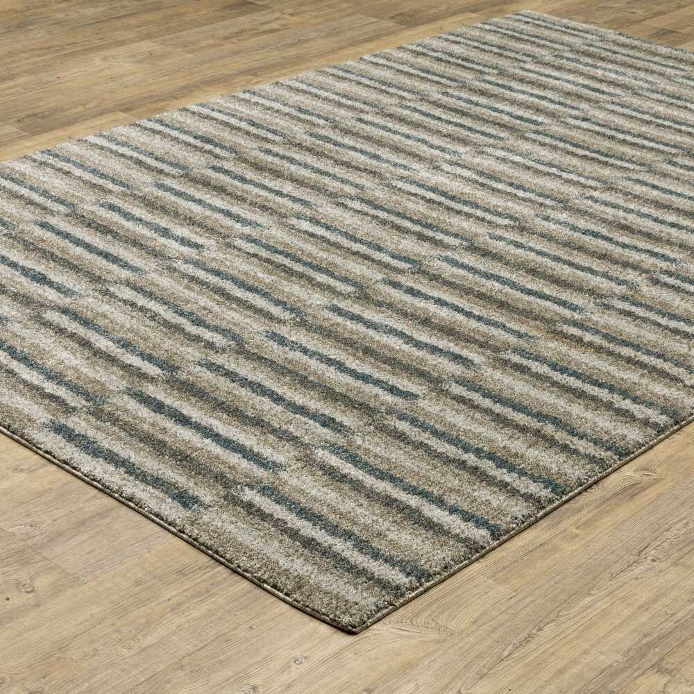 Oriental Weavers Alton 5502D Teal Industrial Geometric Polyester Indoor Area Rug (SAK56301)