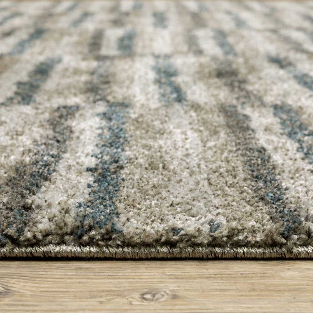 Oriental Weavers Alton 5502D Teal Industrial Geometric Polyester Indoor Area Rug (SAK56301)