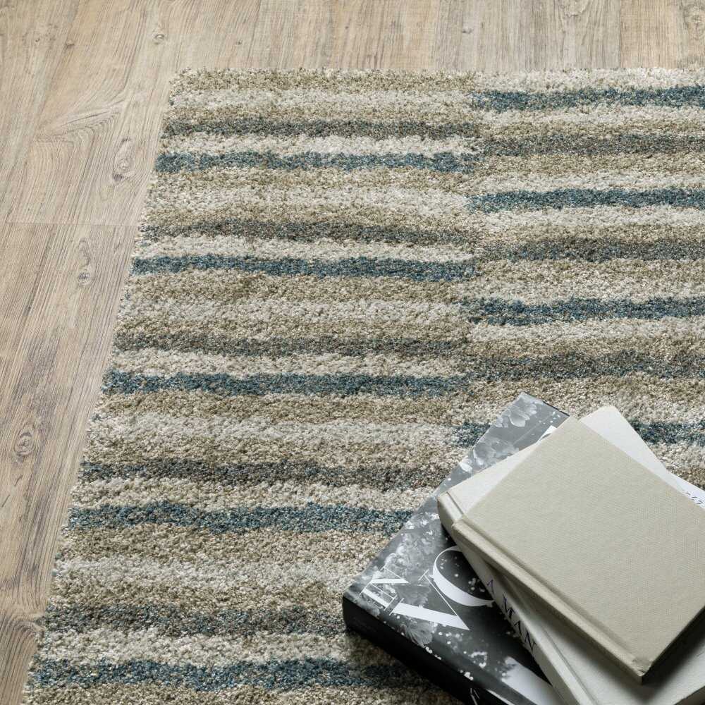 Oriental Weavers Alton 5502D Teal Industrial Geometric Polyester Indoor Area Rug (SAK56301)