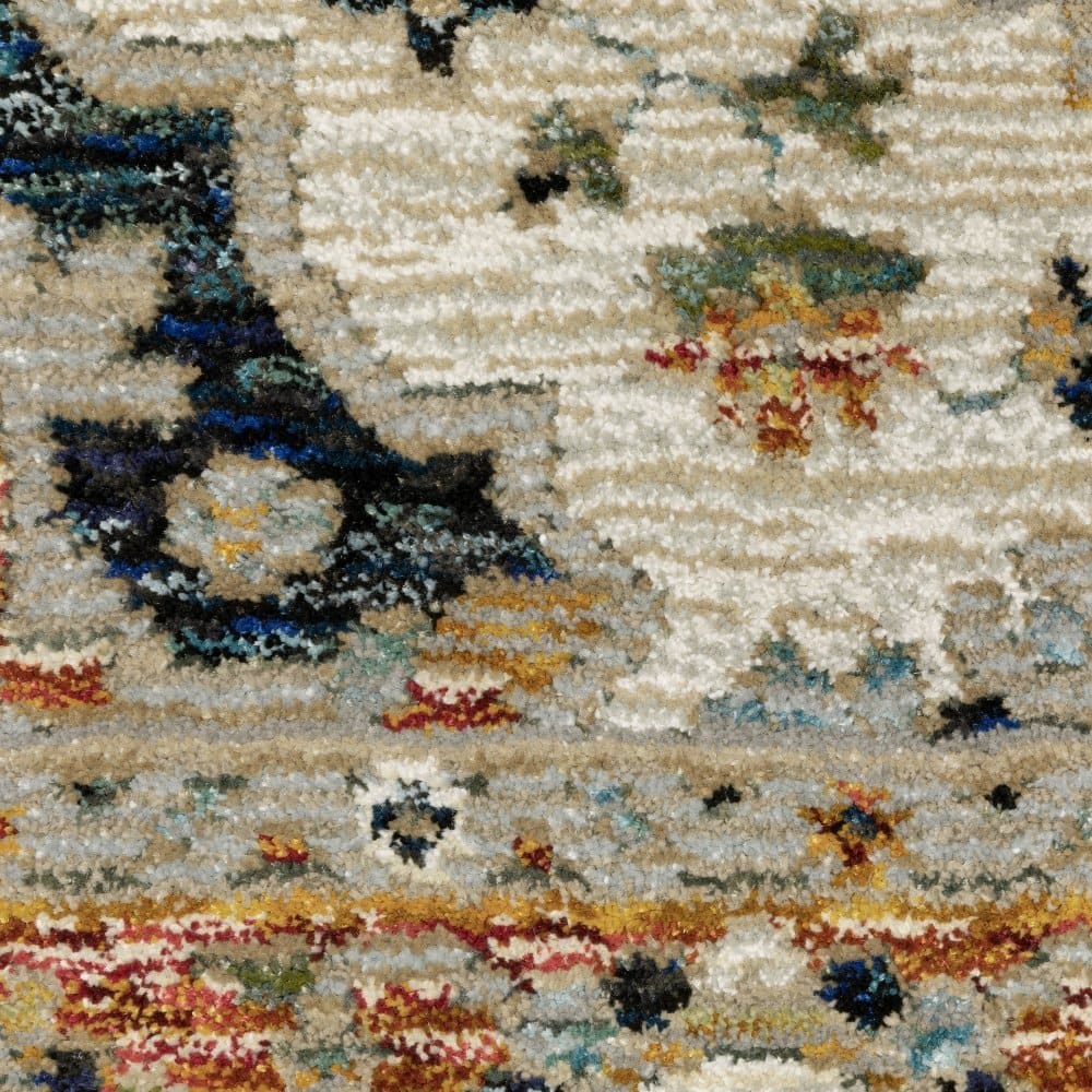 Oriental Weavers Andorra 2281E Blue Bohemian Medallion Nylon Indoor Area Rectangle Rug (SAK17309)