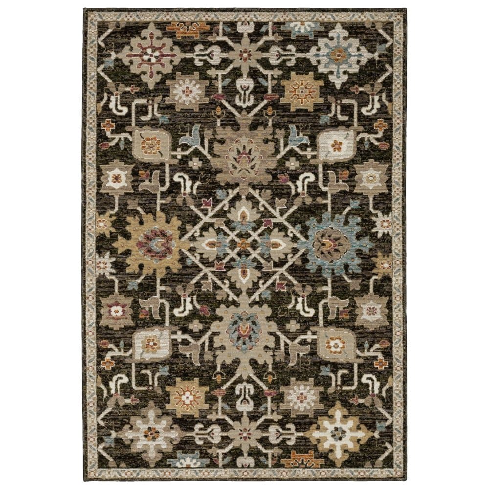 Oriental Weavers Andorra 2396B Brown Bohemian Oriental Nylon Indoor Area Rectangle Rug (SAK13689)