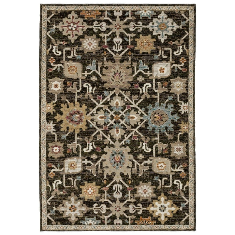 ORIENTAL WEAVERS Andorra 2396B Brown Bohemian Oriental Nylon Indoor Area Rectangle Rug (SAK13689)