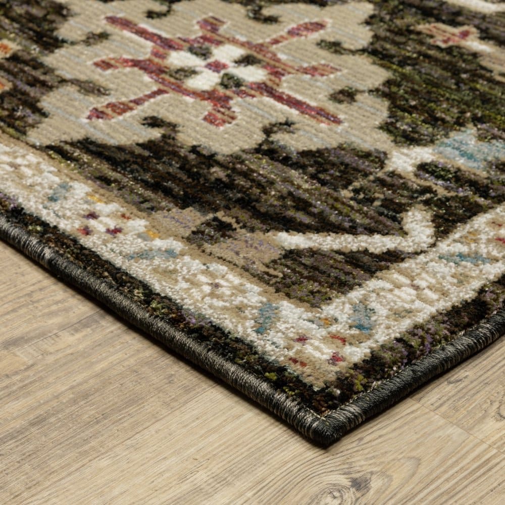 Oriental Weavers Andorra 2396B Brown Bohemian Oriental Nylon Indoor Area Rectangle Rug (SAK13689)
