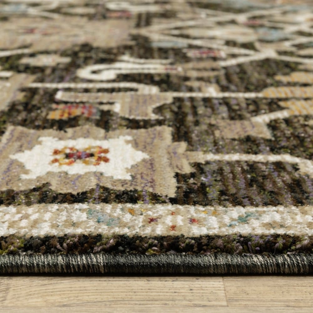 Oriental Weavers Andorra 2396B Brown Bohemian Oriental Nylon Indoor Area Rectangle Rug (SAK13689)