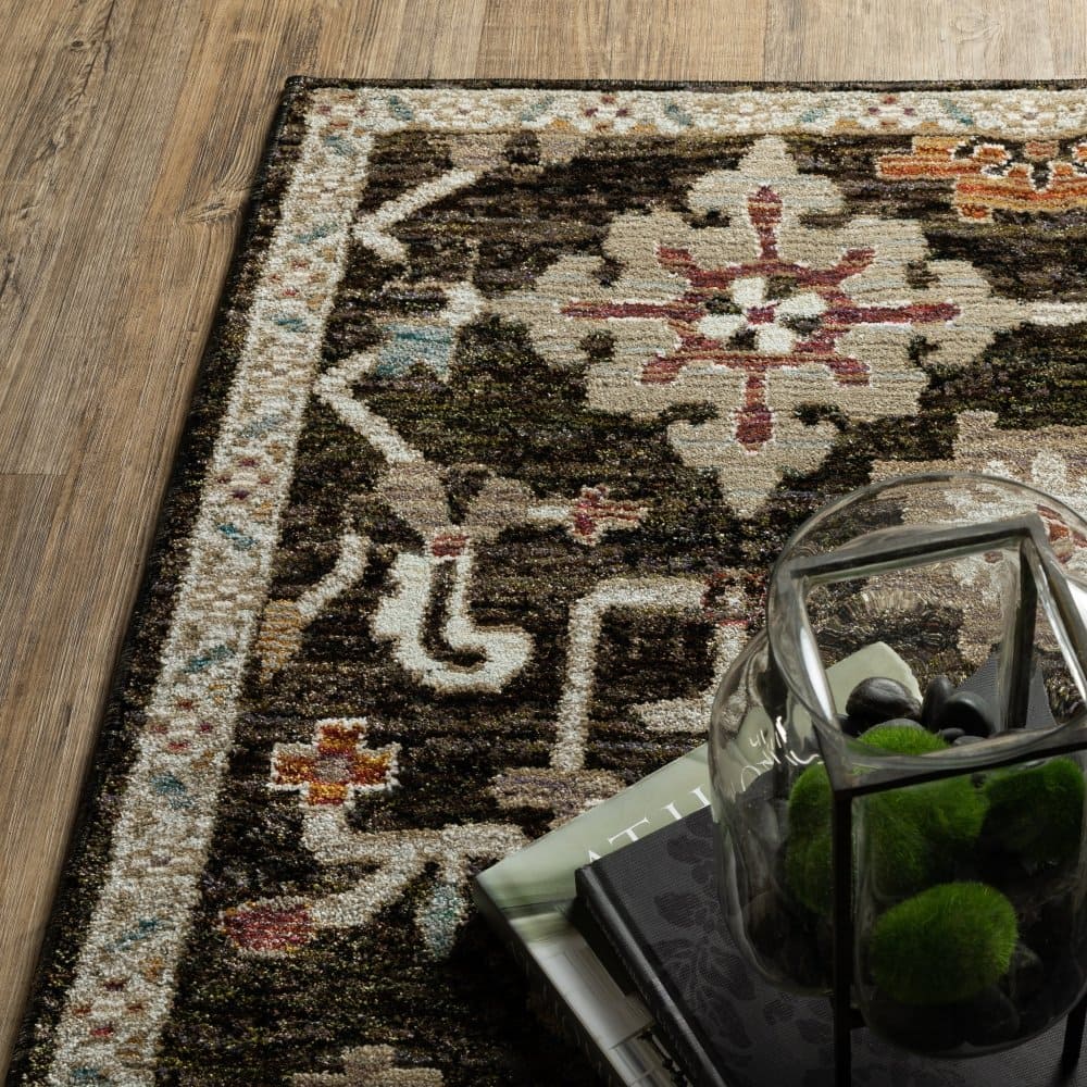 Oriental Weavers Andorra 2396B Brown Bohemian Oriental Nylon Indoor Area Rectangle Rug (SAK13689)