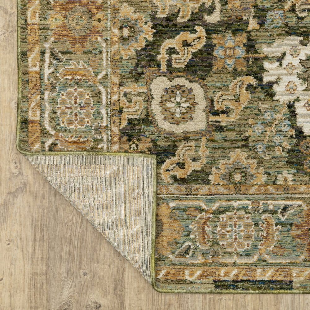 Oriental Weavers Andorra 2417B Green Traditional Oriental Nylon Indoor Area Rectangle Rug (SAK52106)
