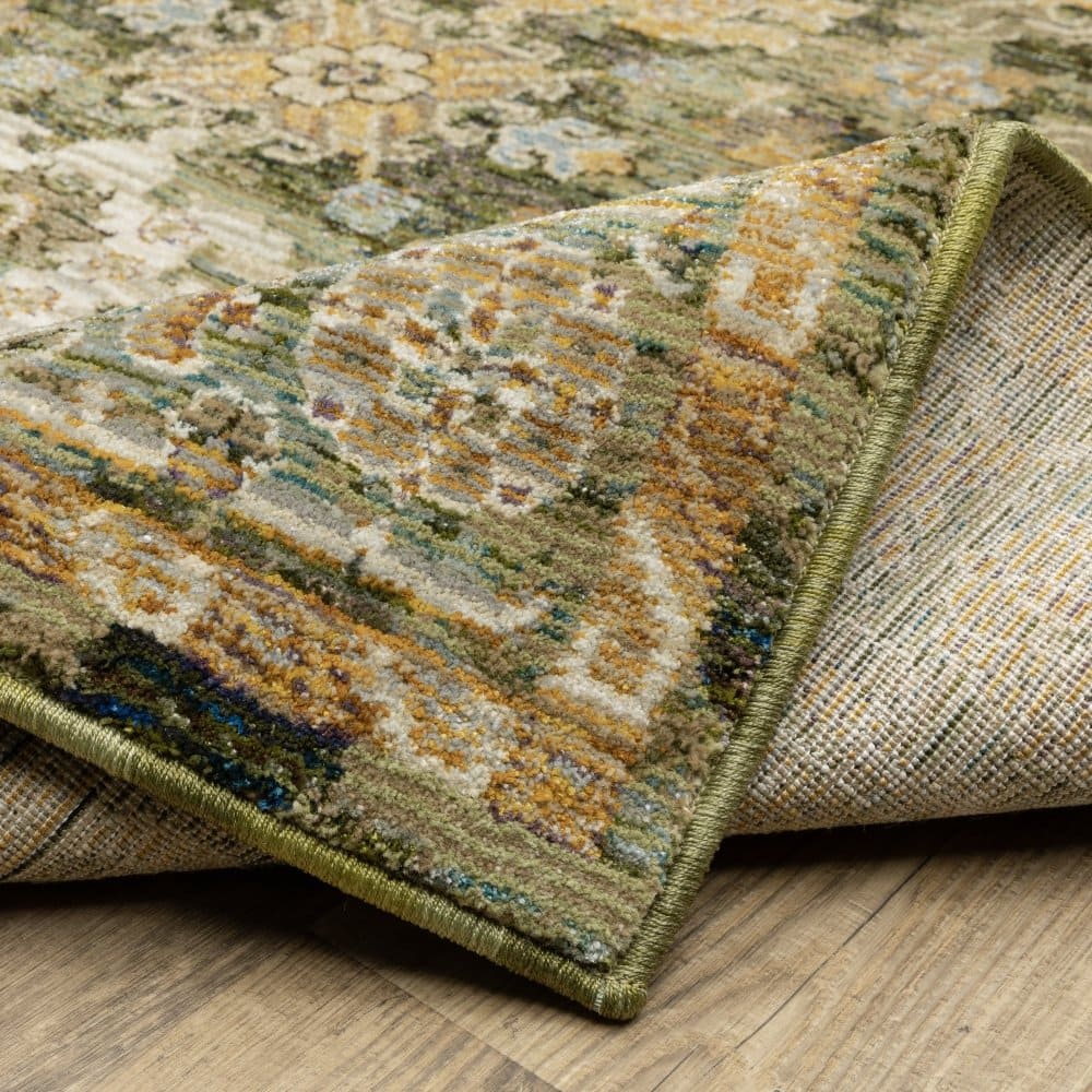 Oriental Weavers Andorra 2417B Green Traditional Oriental Nylon Indoor Area Rectangle Rug (SAK52106)