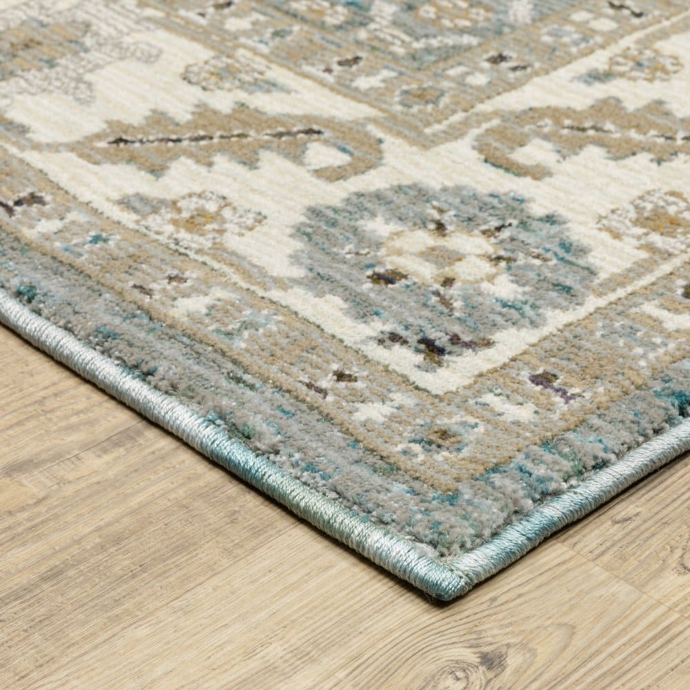 Oriental Weavers Andorra 2429A Blue Traditional Oriental Nylon Indoor Area Rectangle Rug (SAK32569)