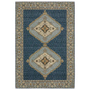 ORIENTAL WEAVERS Andorra 2430A Blue Traditional Medallion Nylon Indoor Area Rectangle Rug (SAK98765)