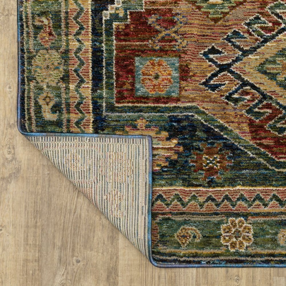 Oriental Weavers Andorra 2442A Blue Southwestern Tribal Nylon Indoor Area Rectangle Rug (SAK54109)