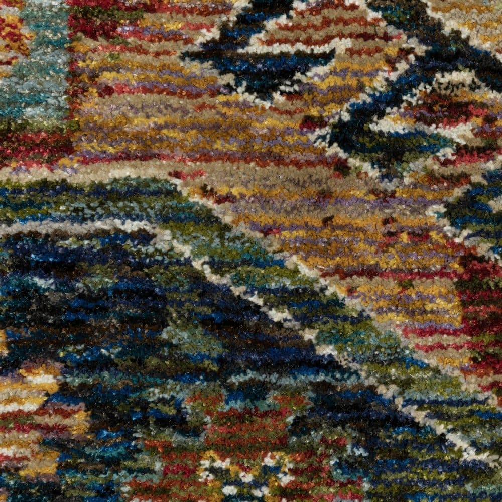 Oriental Weavers Andorra 2442A Blue Southwestern Tribal Nylon Indoor Area Rectangle Rug (SAK54109)