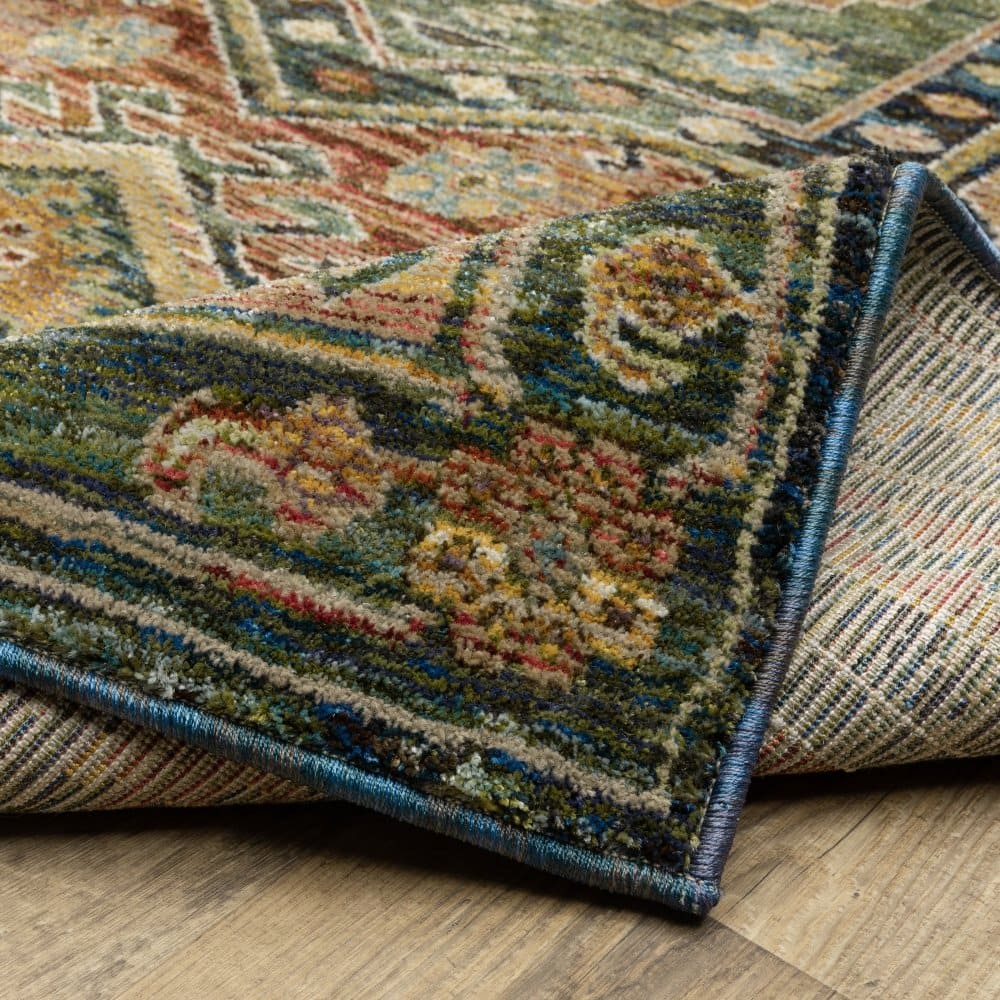 Oriental Weavers Andorra 2442A Blue Southwestern Tribal Nylon Indoor Area Rectangle Rug (SAK54109)