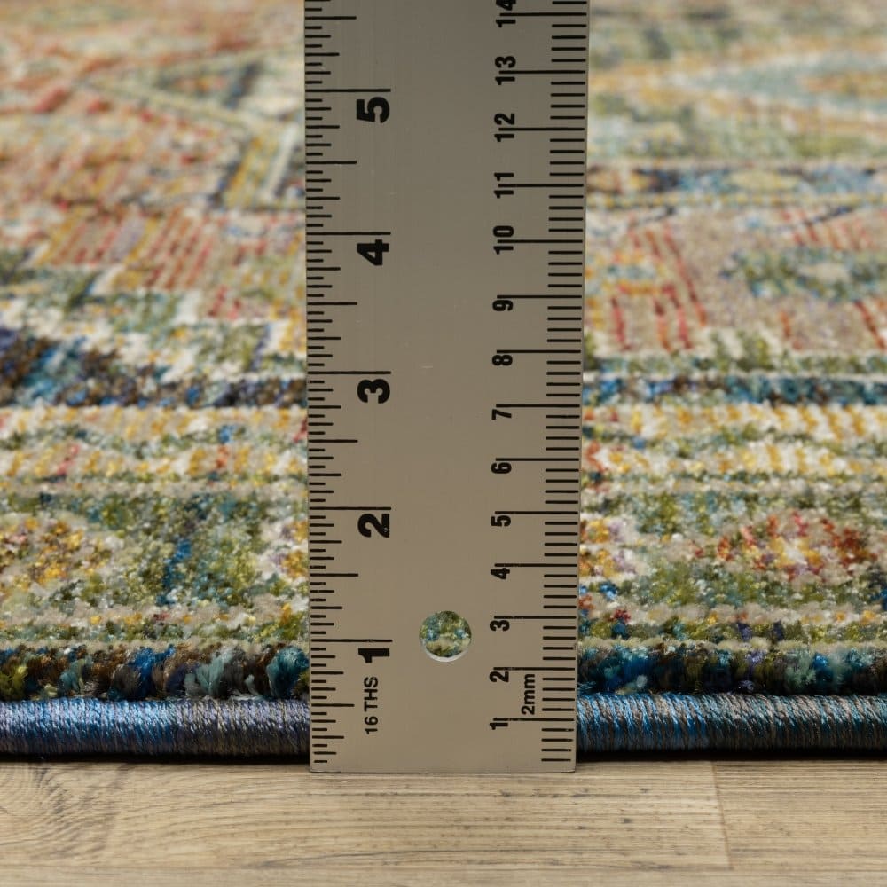 Oriental Weavers Andorra 2442A Blue Southwestern Tribal Nylon Indoor Area Rectangle Rug (SAK54109)