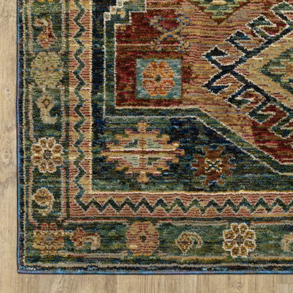 Oriental Weavers Andorra 2442A Blue Southwestern Tribal Nylon Indoor Area Rectangle Rug (SAK54109)