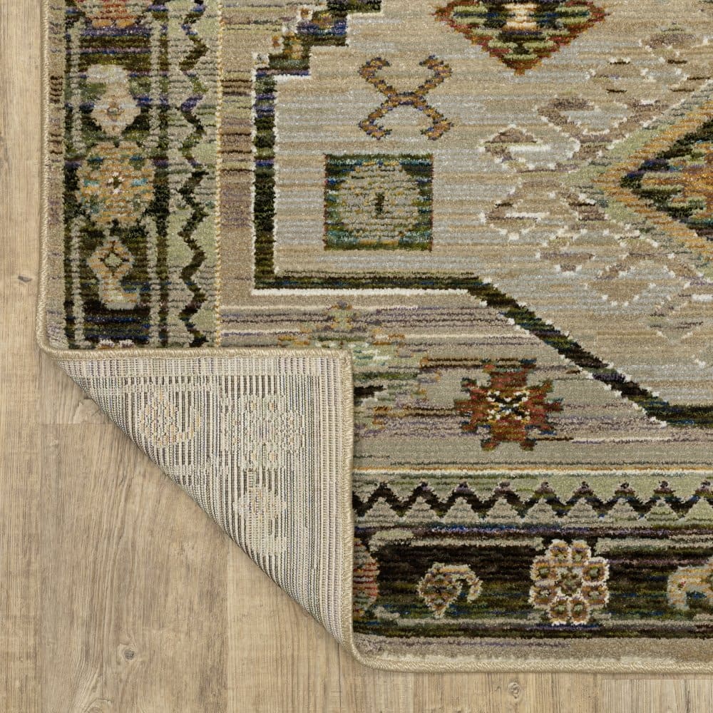 Oriental Weavers Andorra 2442D Grey Bohemian Tribal Nylon Indoor Area Rectangle Rug (SAK17045)