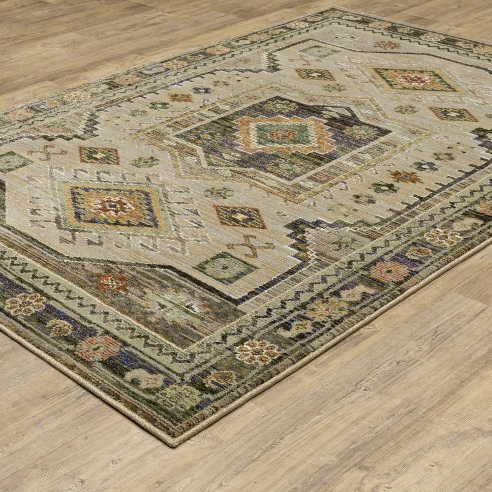 Oriental Weavers Andorra 2442D Grey Bohemian Tribal Nylon Indoor Area Rectangle Rug (SAK17045)