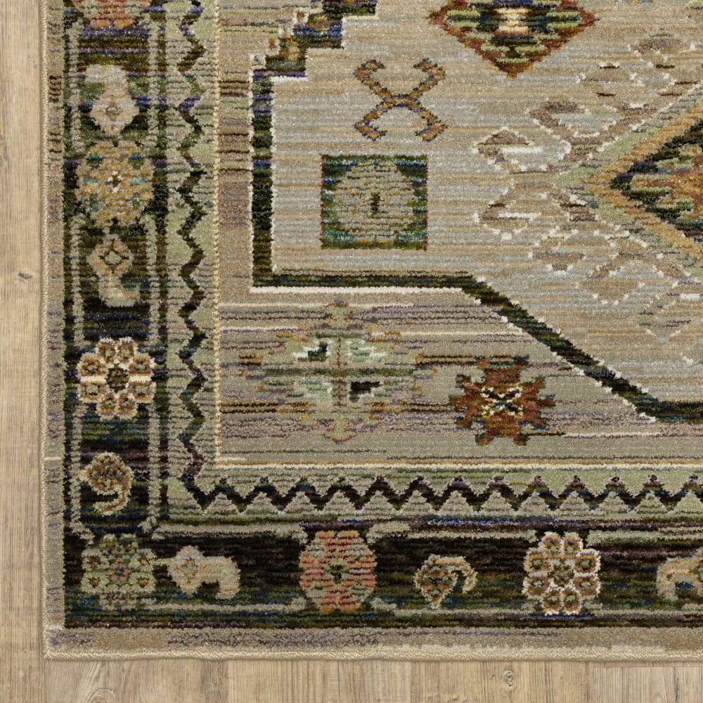 Oriental Weavers Andorra 2442D Grey Bohemian Tribal Nylon Indoor Area Rectangle Rug (SAK17045)