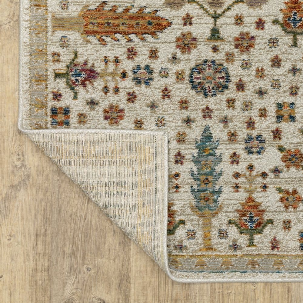 Oriental Weavers Andorra 2449B Ivory Traditional Oriental Nylon Indoor Area Rectangle Rug (SAK56102)