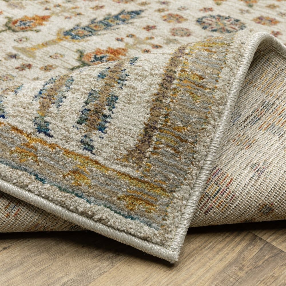 Oriental Weavers Andorra 2449B Ivory Traditional Oriental Nylon Indoor Area Rectangle Rug (SAK56102)