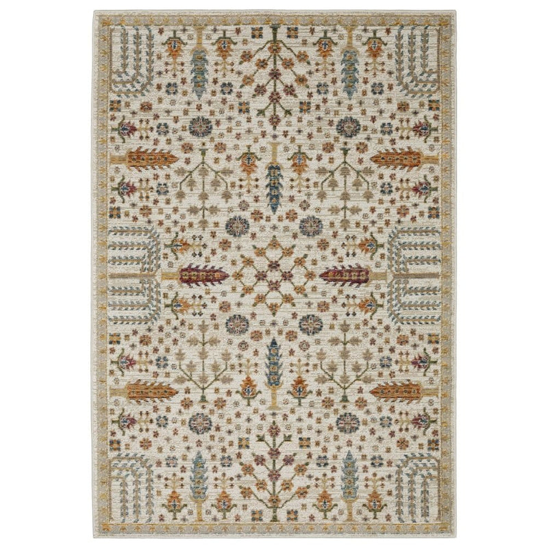 ORIENTAL WEAVERS Andorra 2449B Ivory Traditional Oriental Nylon Indoor Area Rectangle Rug (SAK56102)