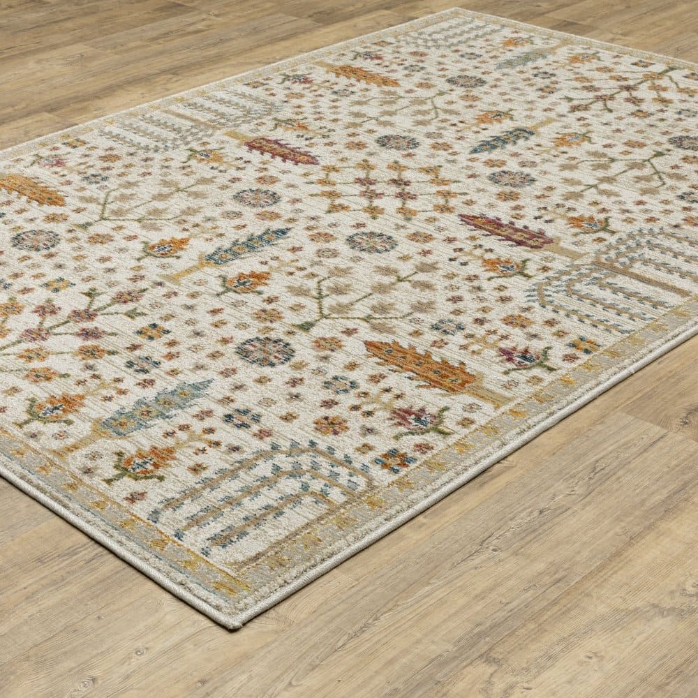 Oriental Weavers Andorra 2449B Ivory Traditional Oriental Nylon Indoor Area Rectangle Rug (SAK56102)