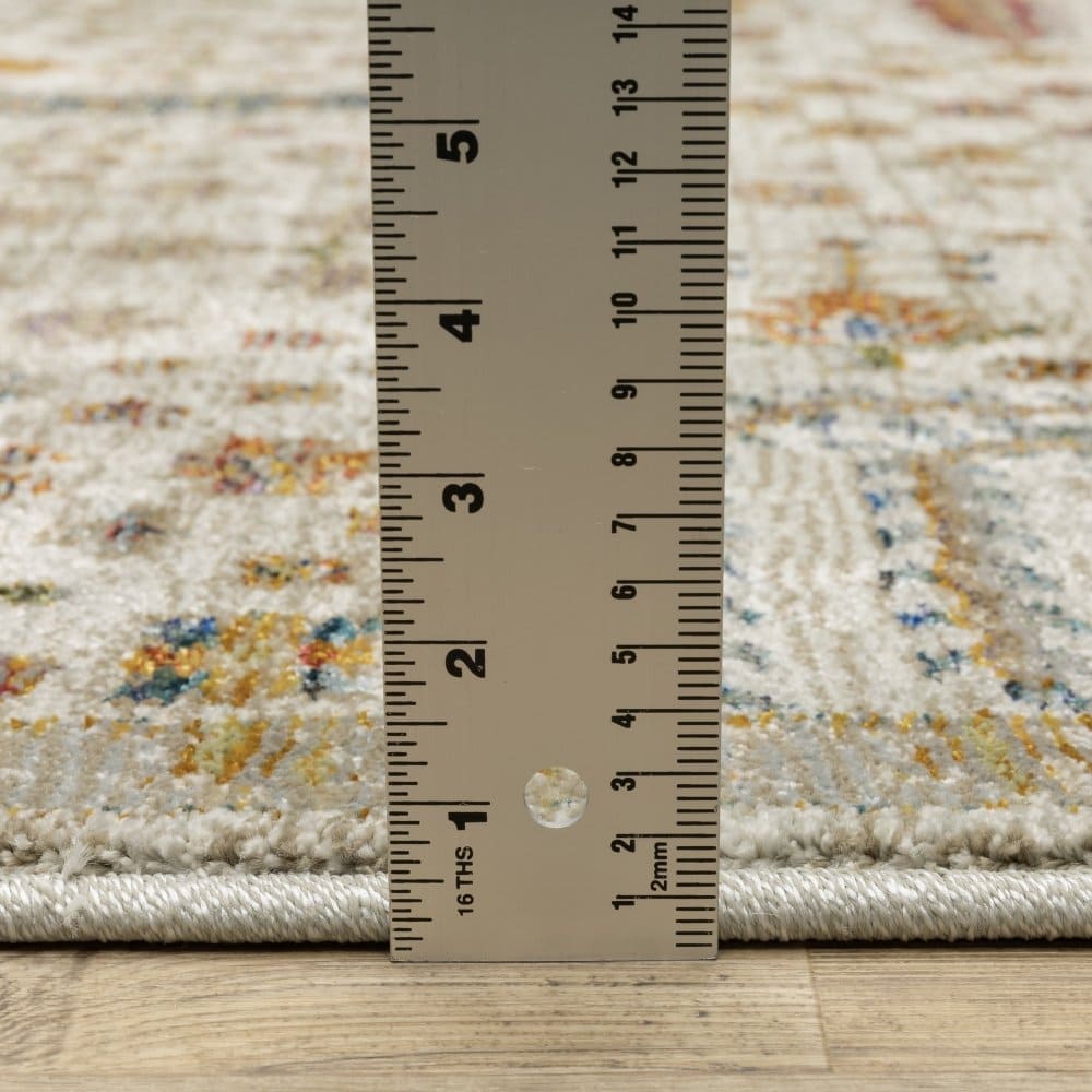 Oriental Weavers Andorra 2449B Ivory Traditional Oriental Nylon Indoor Area Rectangle Rug (SAK56102)