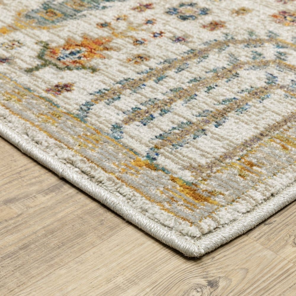 Oriental Weavers Andorra 2449B Ivory Traditional Oriental Nylon Indoor Area Rectangle Rug (SAK56102)