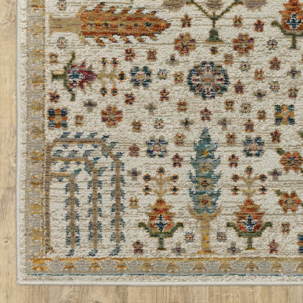 Oriental Weavers Andorra 2449B Ivory Traditional Oriental Nylon Indoor Area Rectangle Rug (SAK56102)