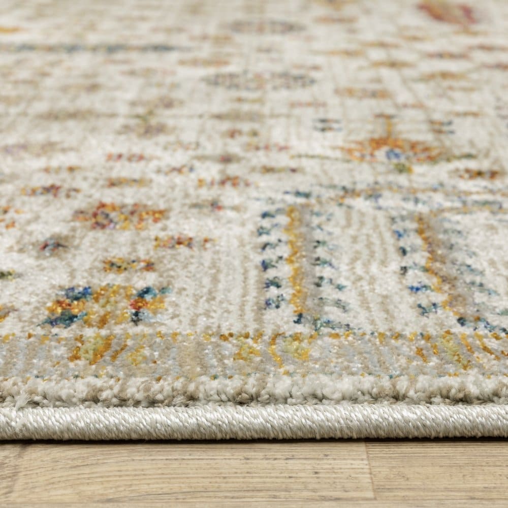 Oriental Weavers Andorra 2449B Ivory Traditional Oriental Nylon Indoor Area Rectangle Rug (SAK56102)
