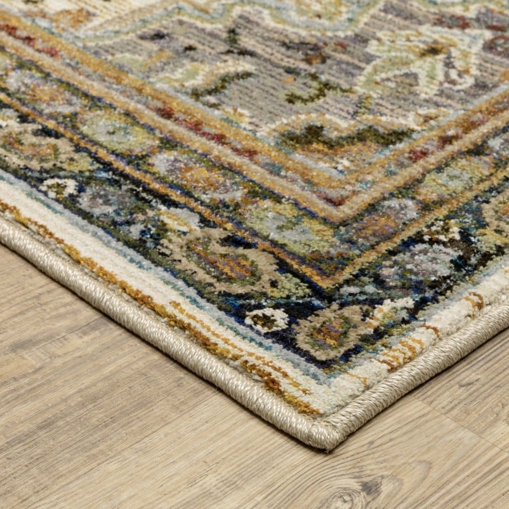 Oriental Weavers Andorra 2451B Ivory Traditional Oriental Nylon Indoor Area Rectangle Rug (SAK56132)