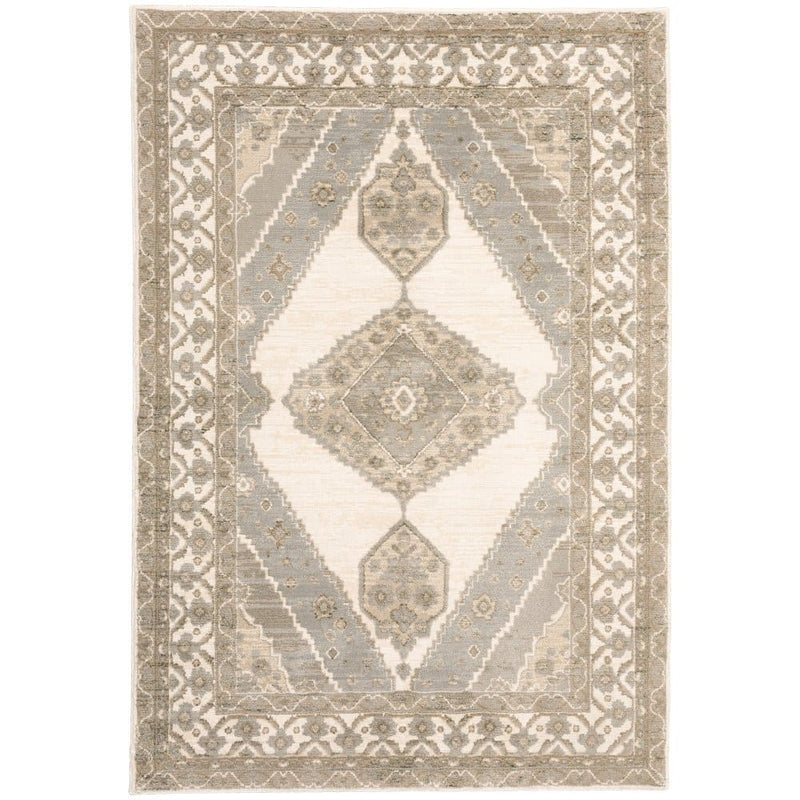 ORIENTAL WEAVERS Andorra 298C0 Beige Vintage Medallion Nylon Indoor Area Rectangle Rug (SAK17346)