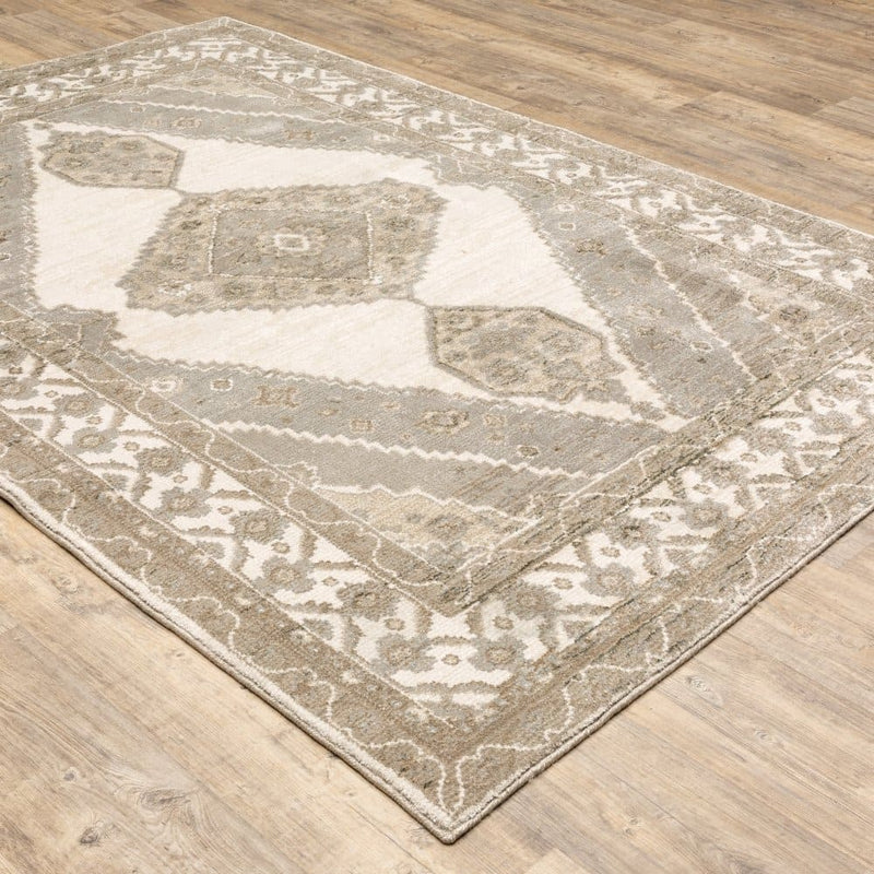 ORIENTAL WEAVERS Andorra 298C0 Beige Vintage Medallion Nylon Indoor Area Rectangle Rug (SAK17346)