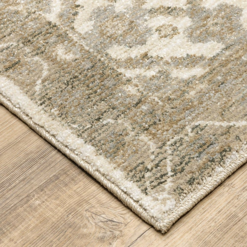 ORIENTAL WEAVERS Andorra 298C0 Beige Vintage Medallion Nylon Indoor Area Rectangle Rug (SAK17346)