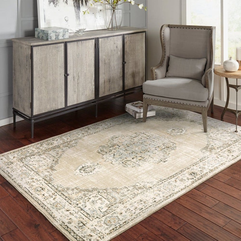 ORIENTAL WEAVERS Andorra 303D0 Beige Traditional Classic Nylon Indoor Area Rectangle Rug (SAK53671)