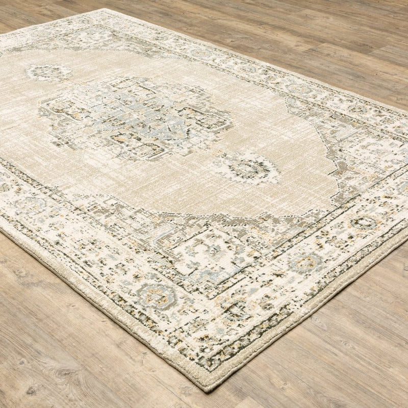 ORIENTAL WEAVERS Andorra 303D0 Beige Traditional Classic Nylon Indoor Area Rectangle Rug (SAK53671)