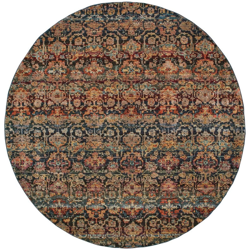 ORIENTAL WEAVERS Andorra 6836C Multi Blue Vintage Ombre Nylon Indoor Area Rectangle Rug (SAK59802)