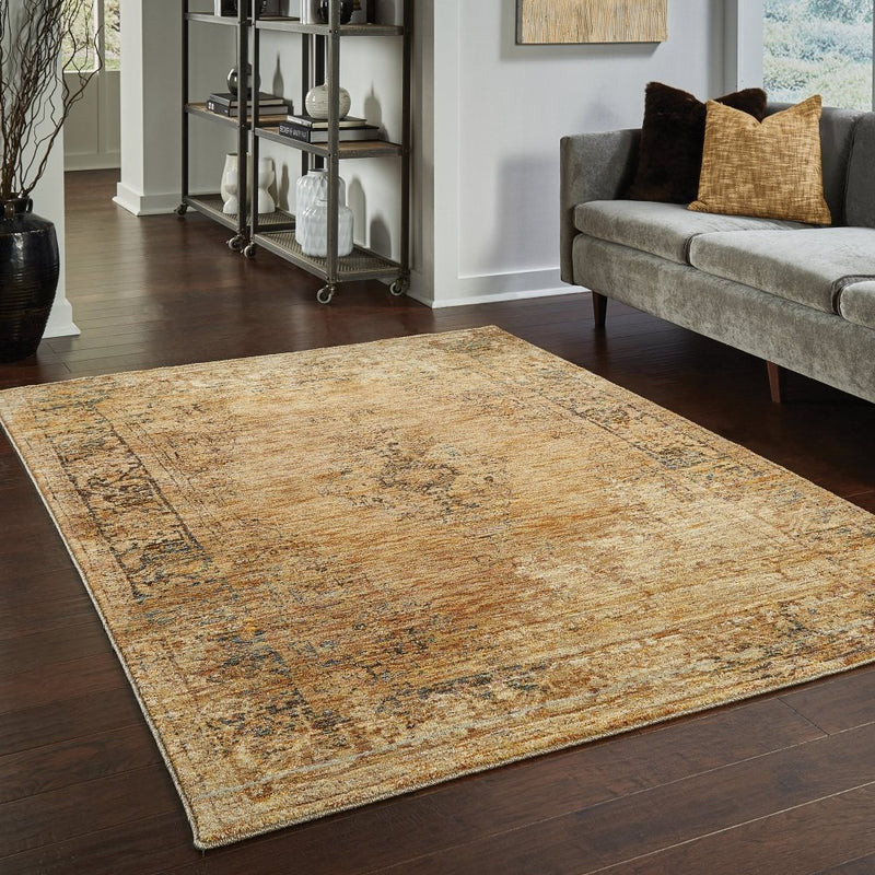 ORIENTAL WEAVERS Andorra 6845D Brown Vintage Oriental Nylon Indoor Area Rectangle Rug (SAK78905)