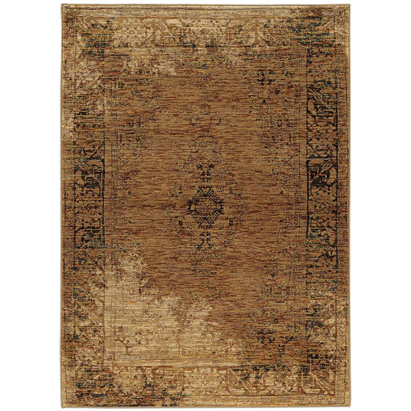 ORIENTAL WEAVERS Andorra 6845D Brown Vintage Oriental Nylon Indoor Area Rectangle Rug (SAK78905)