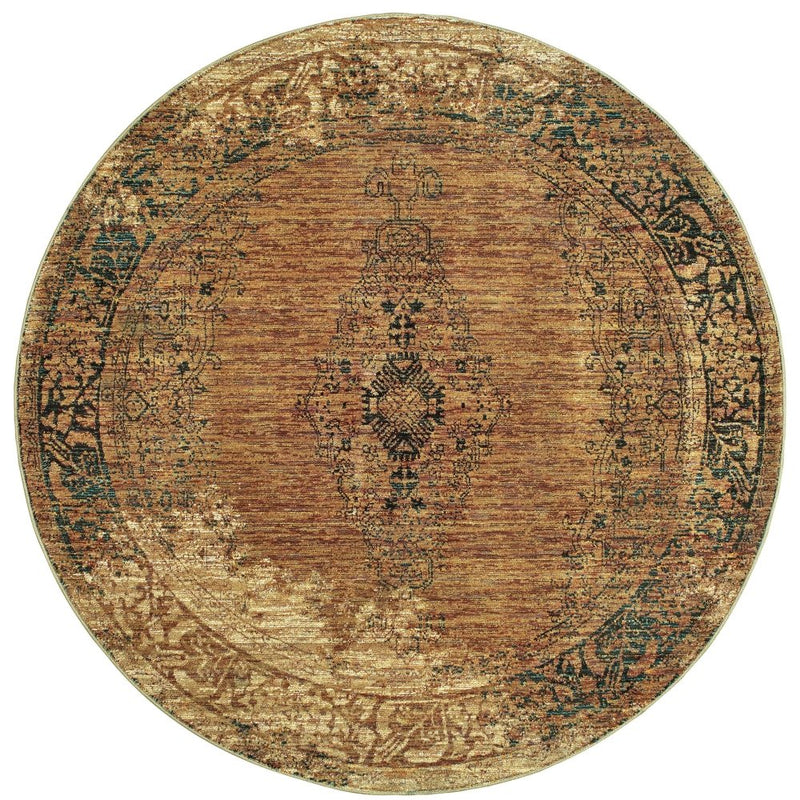 ORIENTAL WEAVERS Andorra 6845D Brown Vintage Oriental Nylon Indoor Area Rectangle Rug (SAK78905)