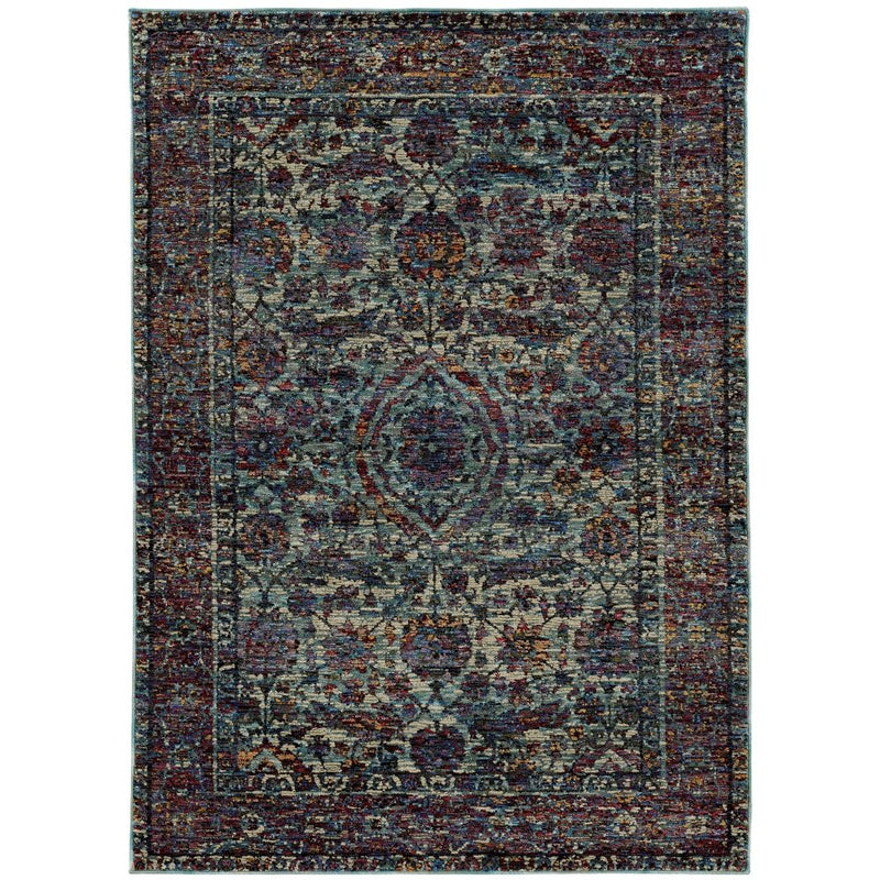 ORIENTAL WEAVERS Andorra 6846B Blue Traditional Classic Nylon Indoor Area Rectangle Rug (SAK17409)