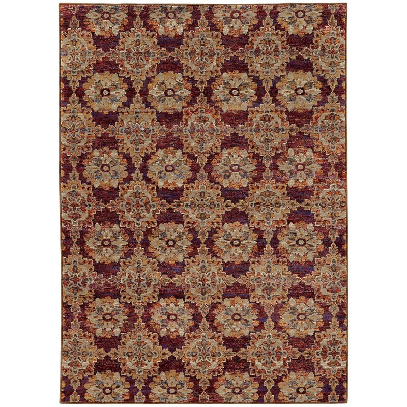 ORIENTAL WEAVERS Andorra 6883A Red Bohemian Medallion Nylon Indoor Area Rectangle Rug (SAK89302)