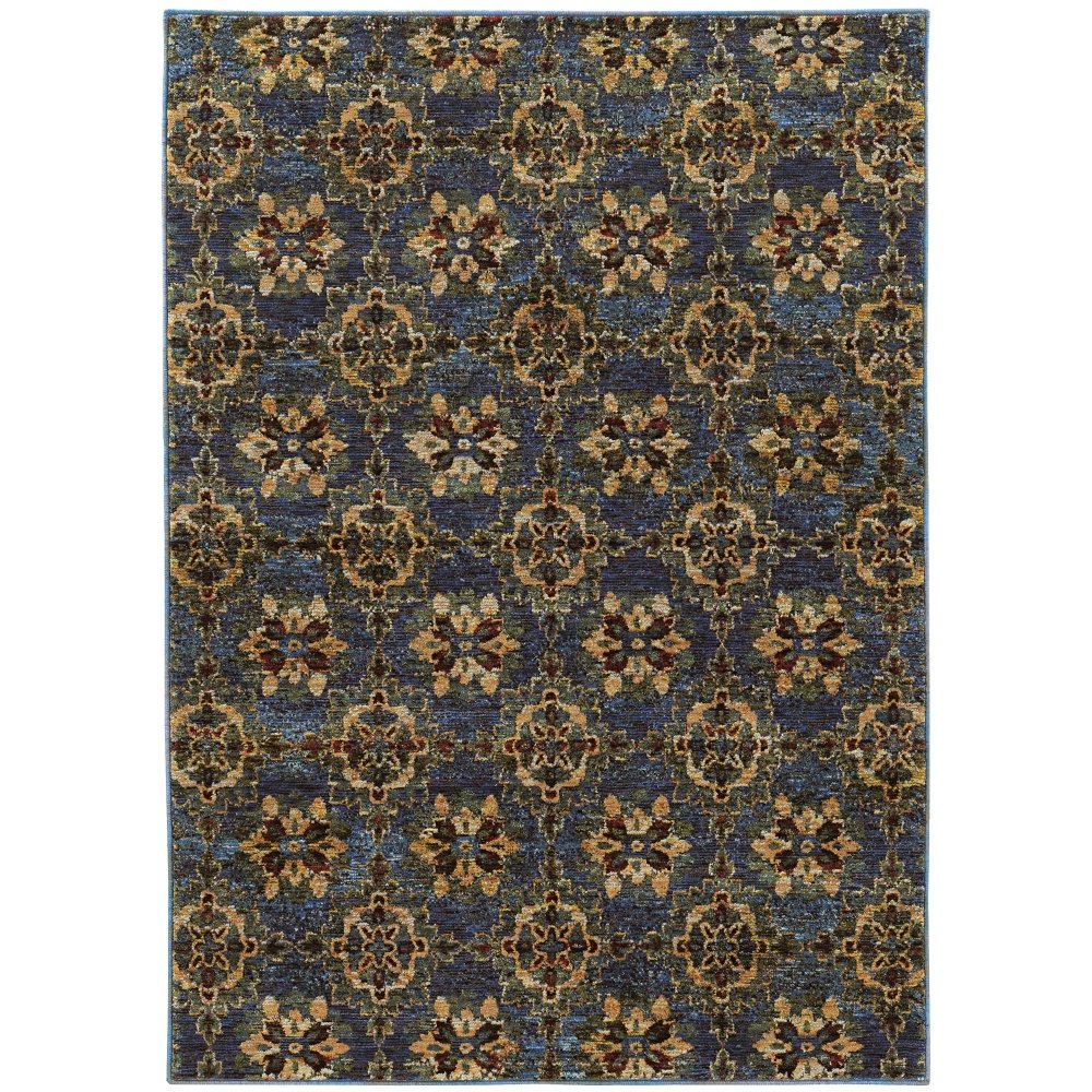 Oriental Weavers Andorra 6883C Blue Bohemian Medallion Nylon Indoor Area Rectangle Rug (SAK10987)