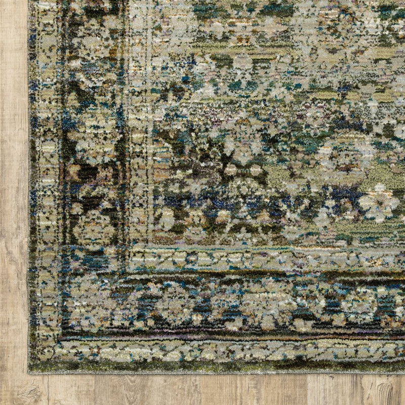 ORIENTAL WEAVERS Andorra 7125C Green Vintage Oriental Nylon Indoor Area Rectangle Rug (SAK16489)
