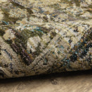 ORIENTAL WEAVERS Andorra 7125C Green Vintage Oriental Nylon Indoor Area Rectangle Rug (SAK16489)