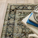 ORIENTAL WEAVERS Andorra 7125C Green Vintage Oriental Nylon Indoor Area Rectangle Rug (SAK16489)